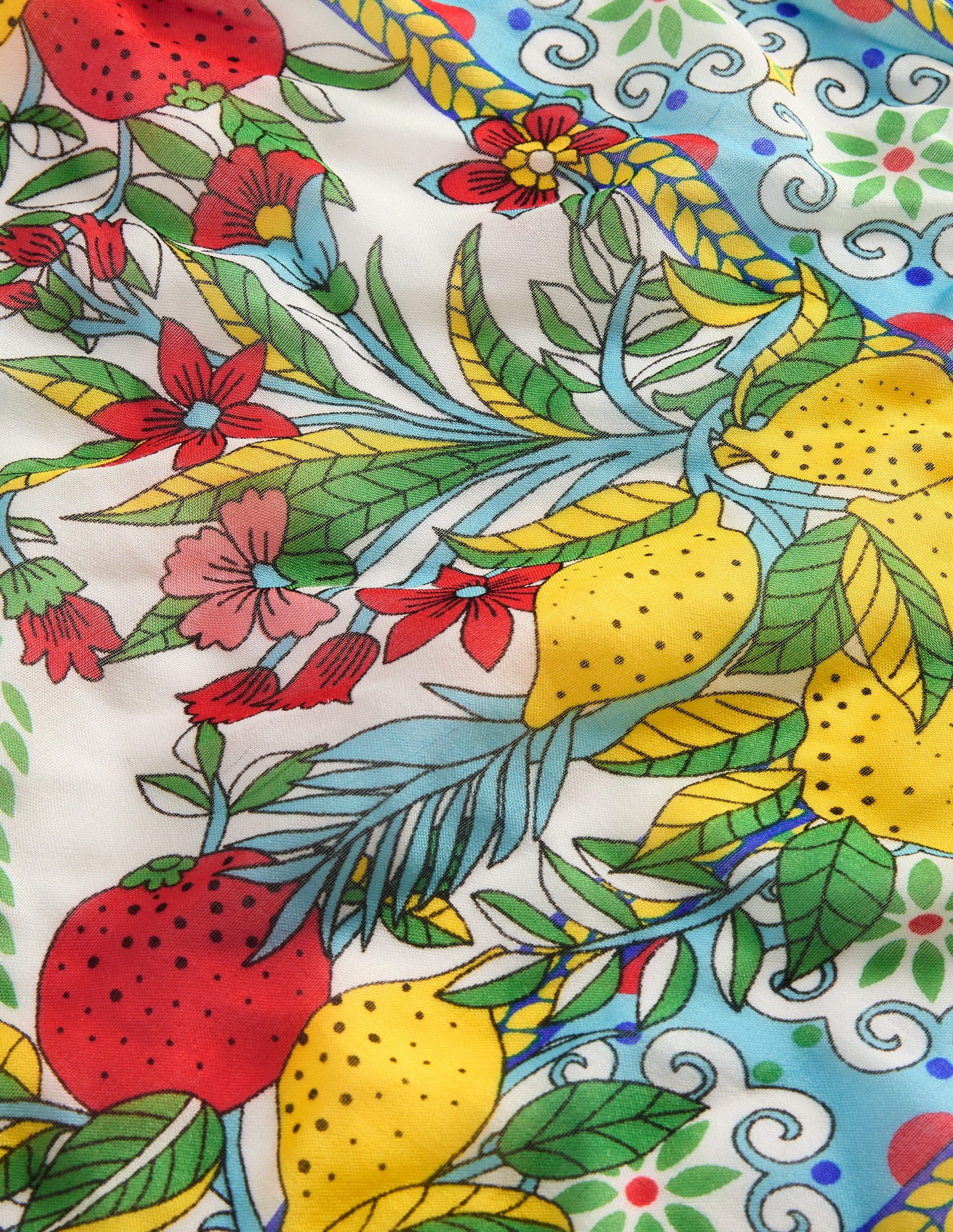 Foulard imprimé façon paréo-Multi, motif Citrus Vine Tile