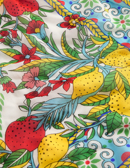 Foulard imprimé façon paréo-Multi, motif Citrus Vine Tile-3