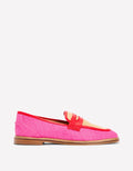 Nya Pennyloafer-Rosa/Naturbelassen Blockfarben