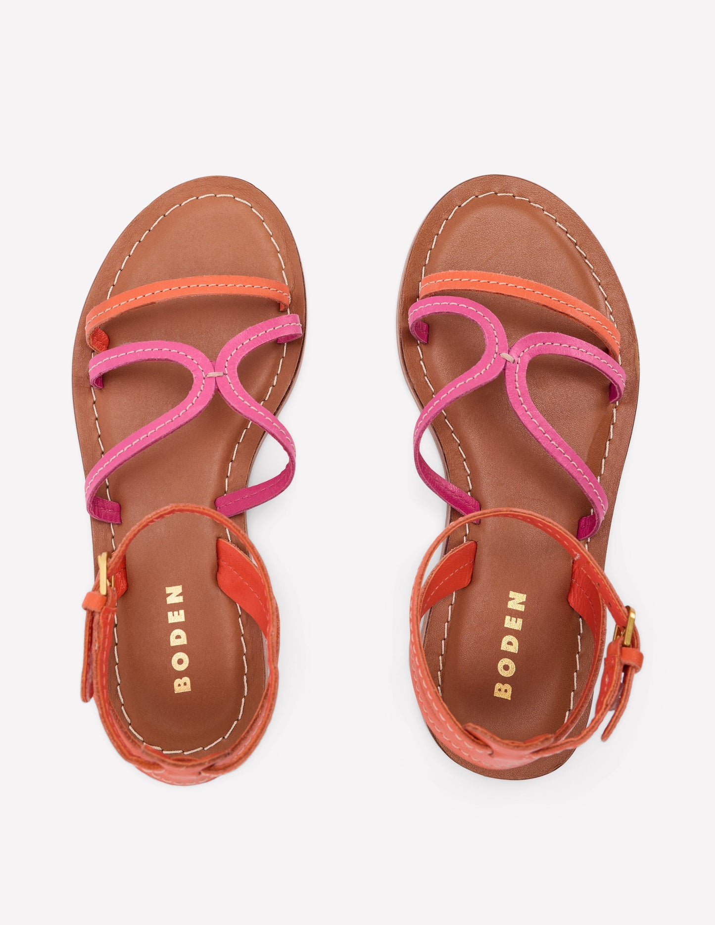 Casual Flat Sandal-Pink Peony/Gladioli Orange