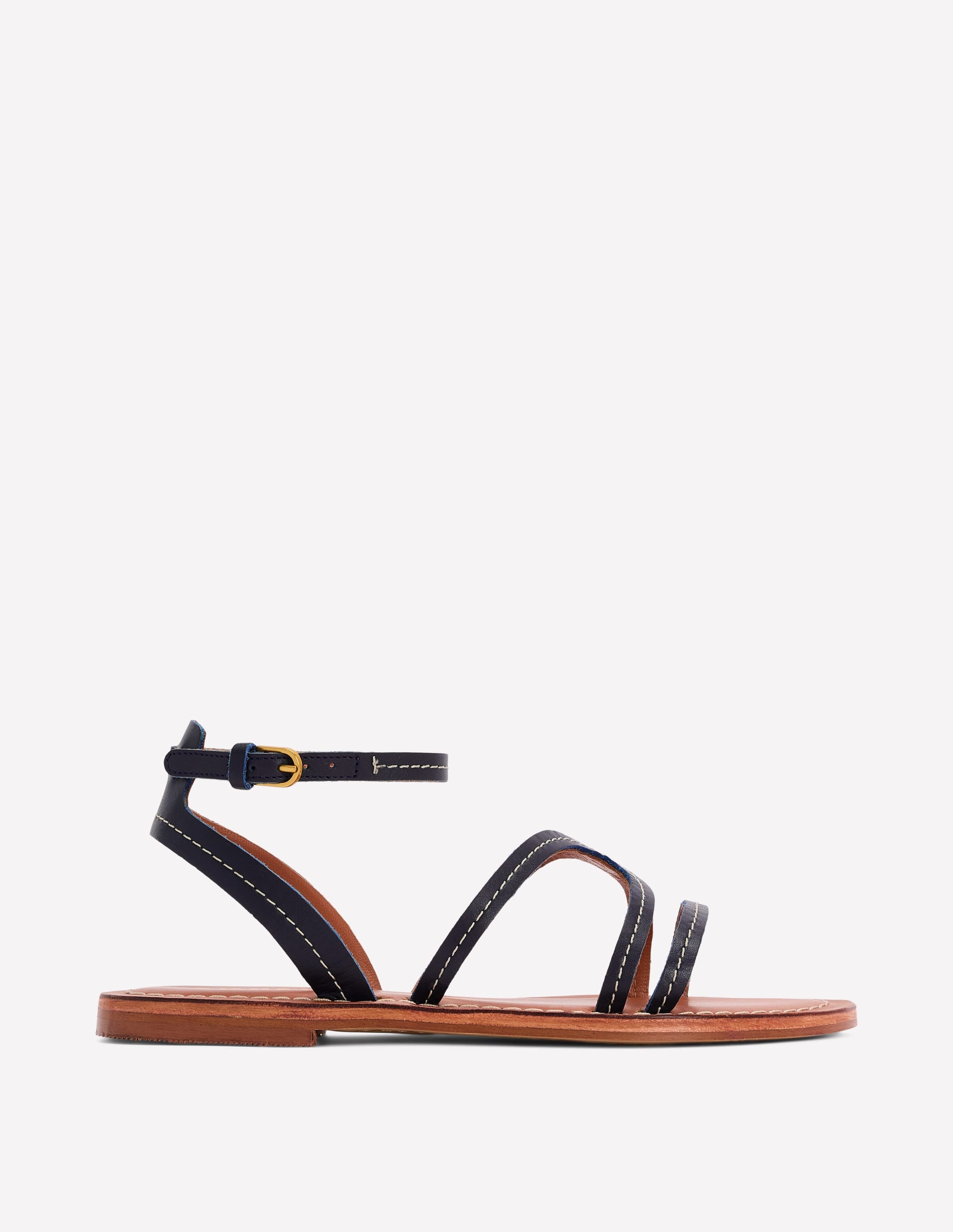 Flache Freizeit-Sandalen-Marineblau - Image 1
