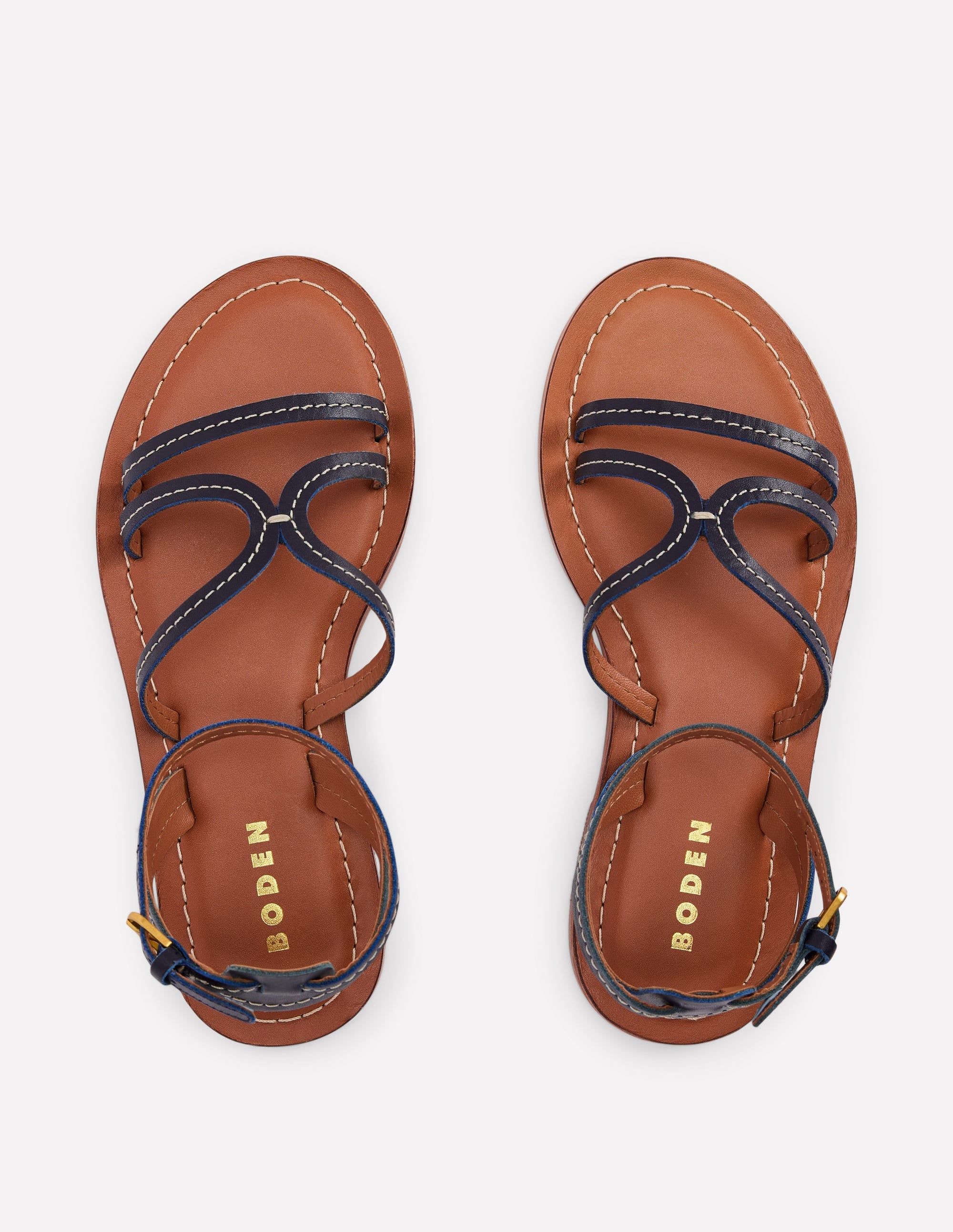 Flache Freizeit-Sandalen-Marineblau - Image 5