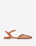 Spitze Riemchensandalen-Hellbraun