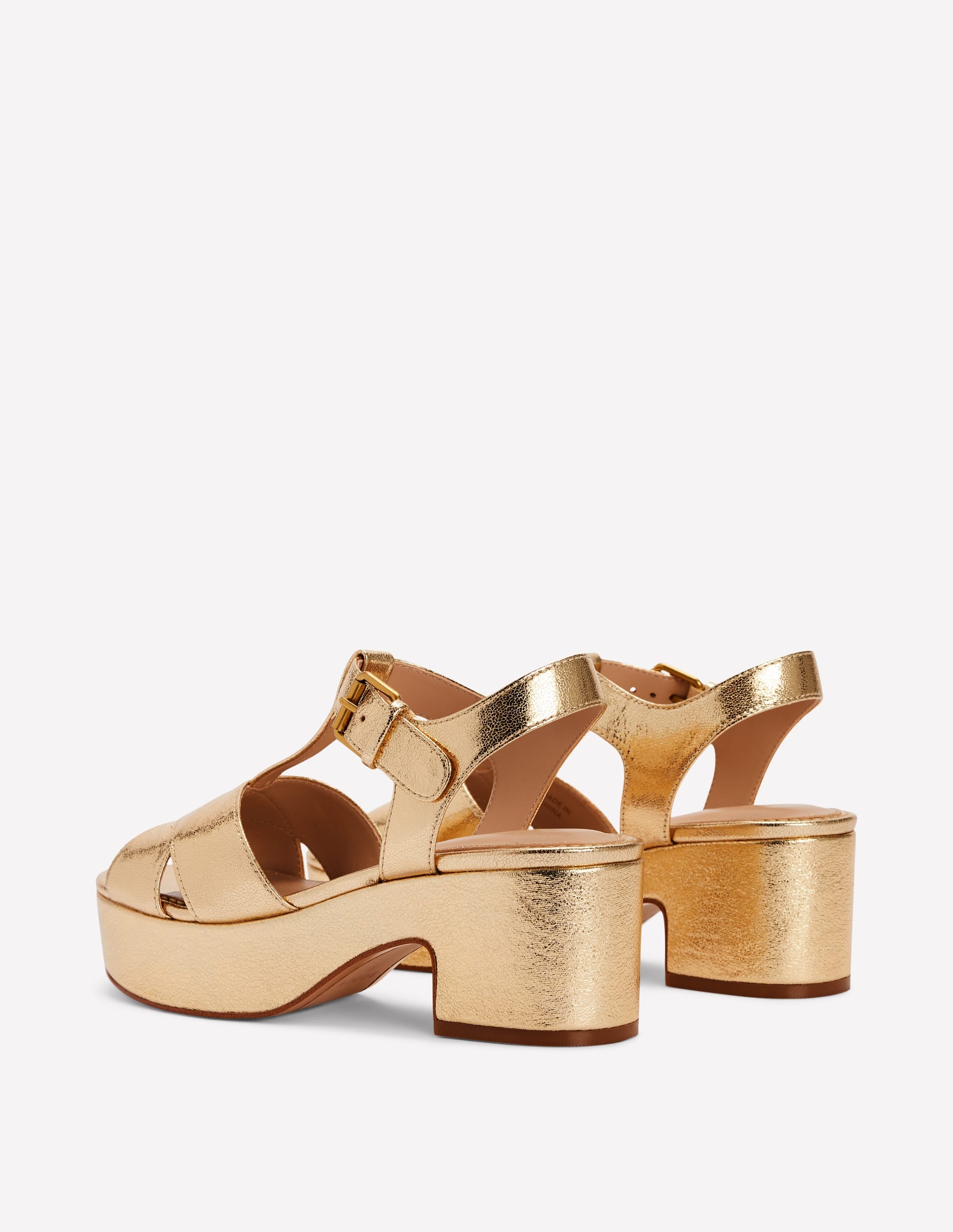 Cut Out Wedge Sandal-Metallic - Image 4