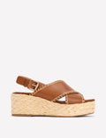 Espadrilles mit überkreuzten Riemen-Hellbraun