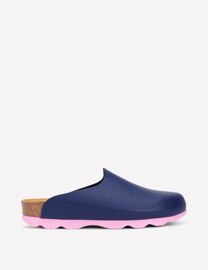 Sabots colourblock Lyla-Bleu marine/rose tendre
