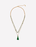 Long Line Layer Necklace-Green