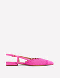 Spitze Schuhe mit Zackenlitze und flacher Sohle-Festivalrosa