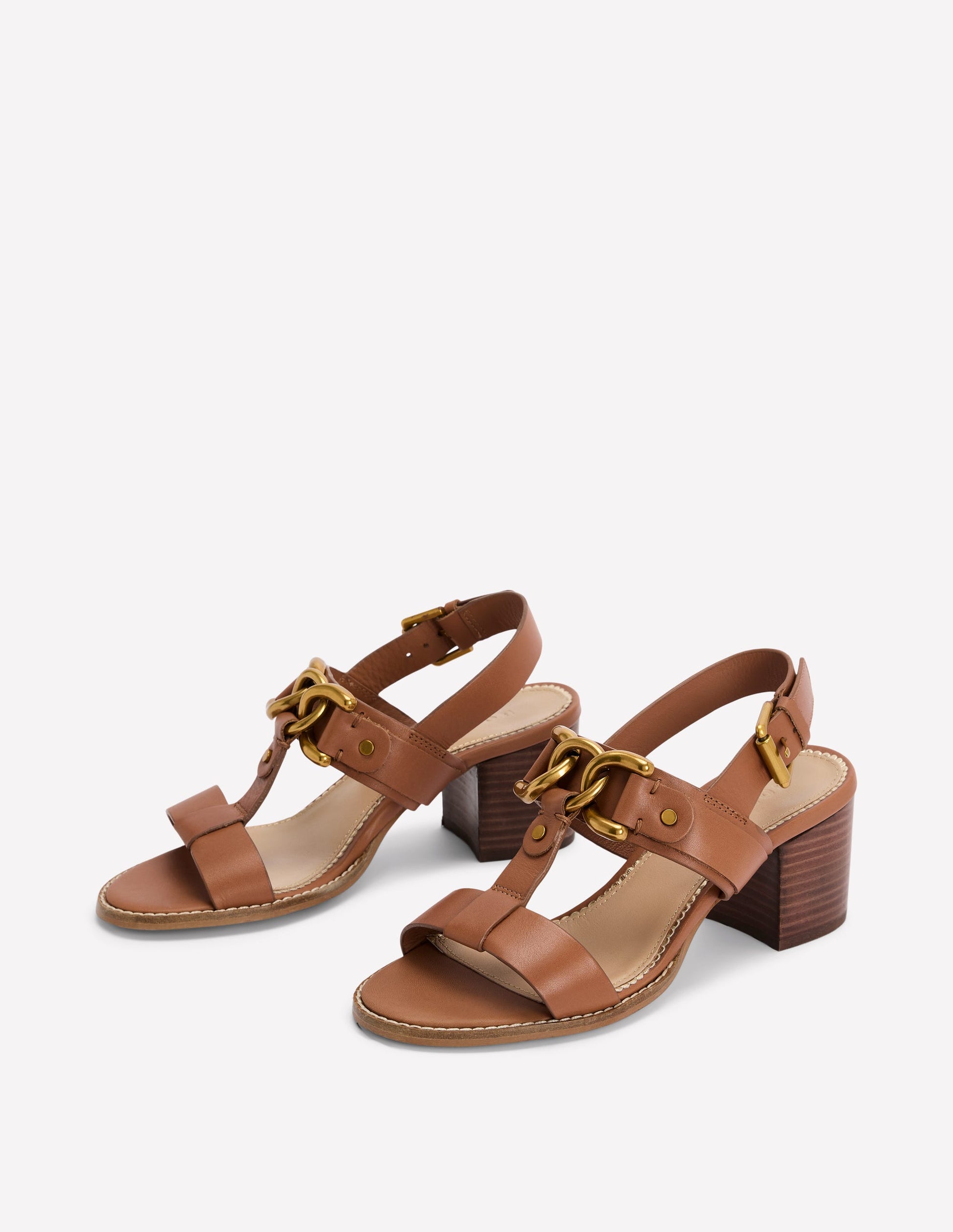 Sandalen mit Blockabsatz und Metallakzenten-Hellbraun-3