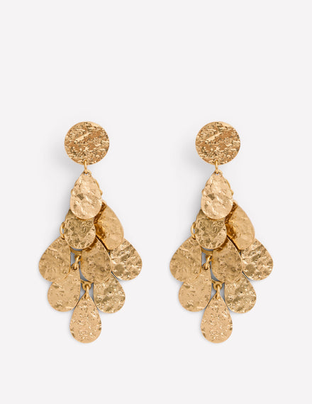 Boucles d'oreilles martelées-Aquamarine Bunny