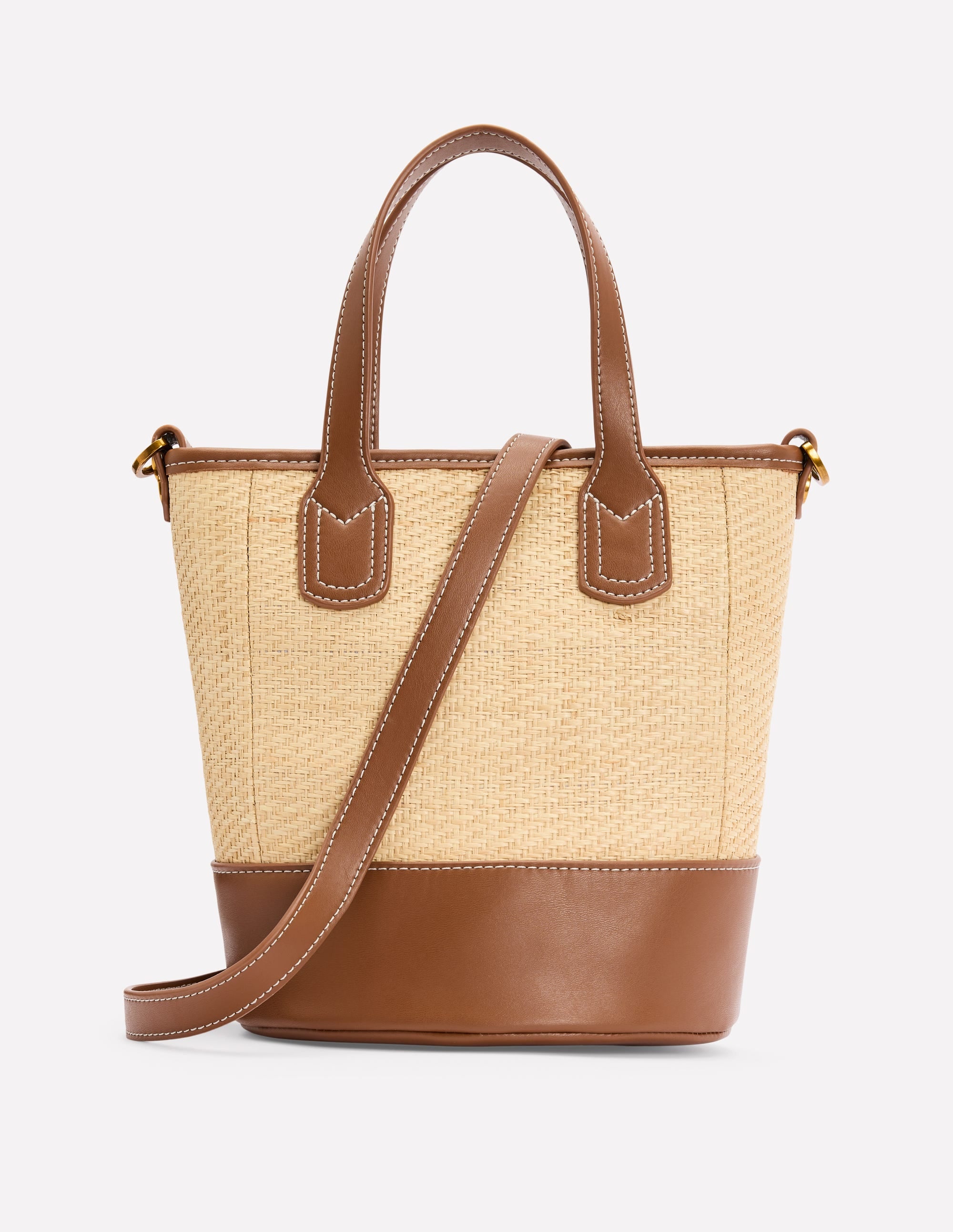 Gewebte Mini-Beuteltasche-Naturbelassen/Hellbraun - Image 1