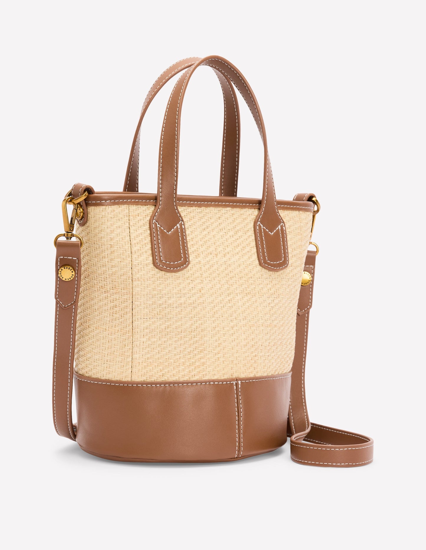 Woven Mini Bucket Bag-Natural/tan