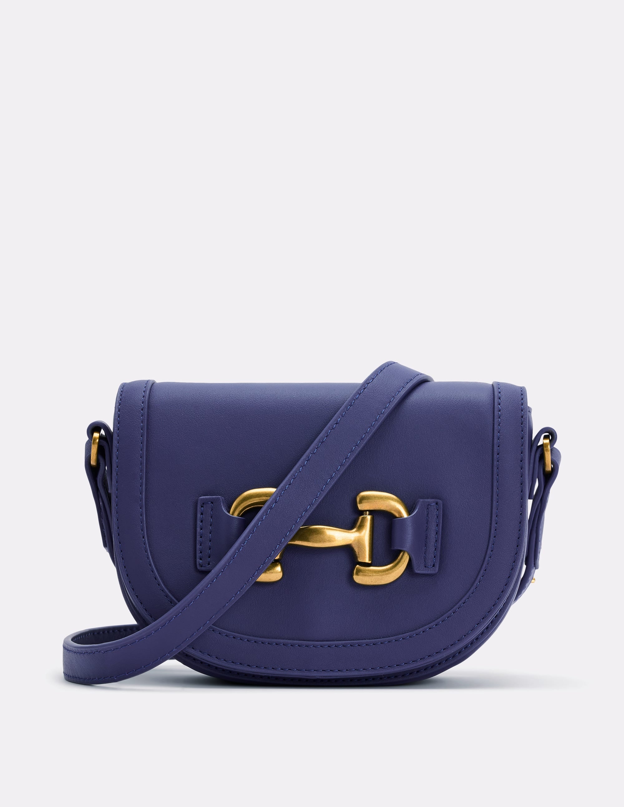 Mini besace Iris en cuir-Bleu Marine - Image 1