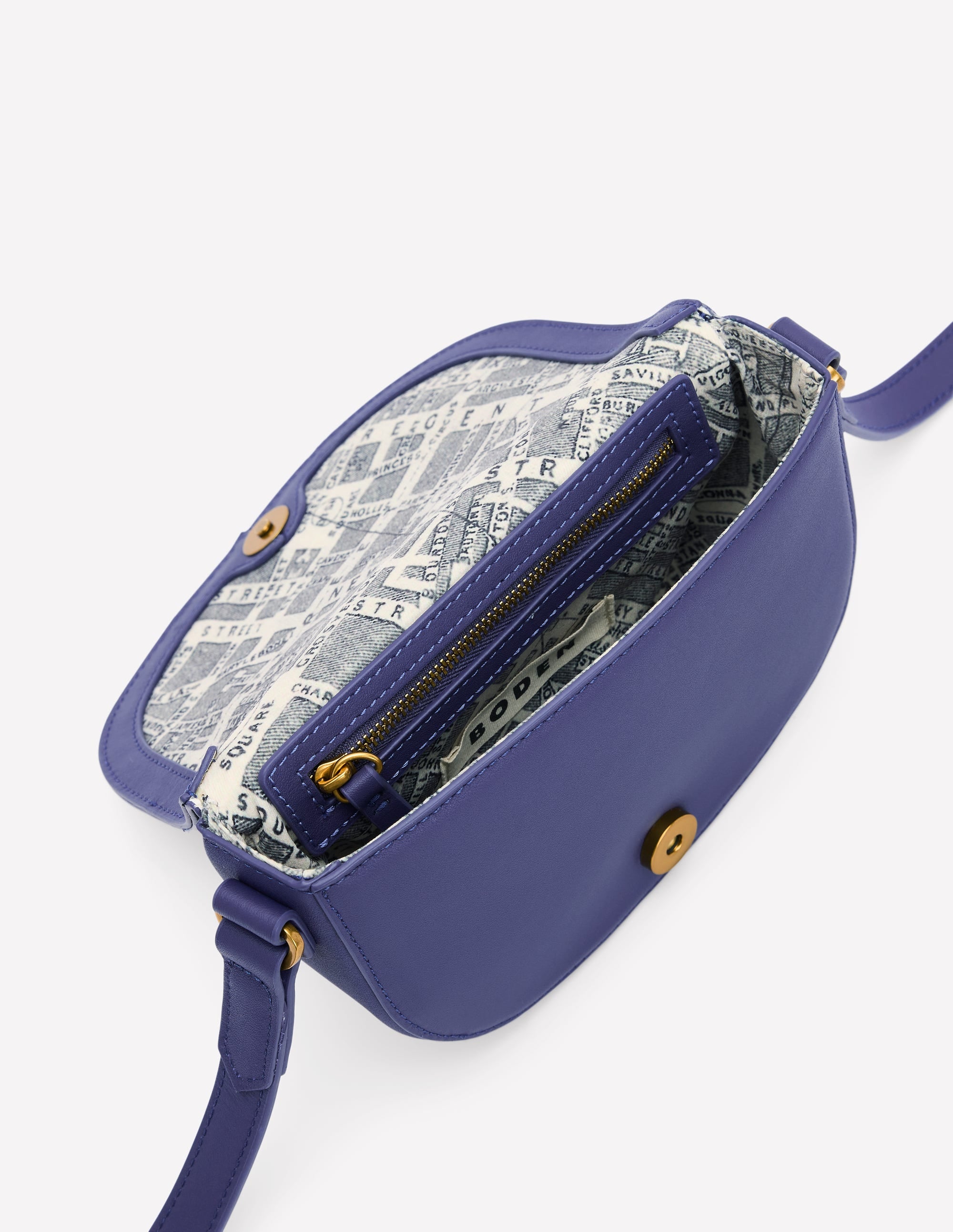 Mini besace Iris en cuir-Bleu Marine - Image 4