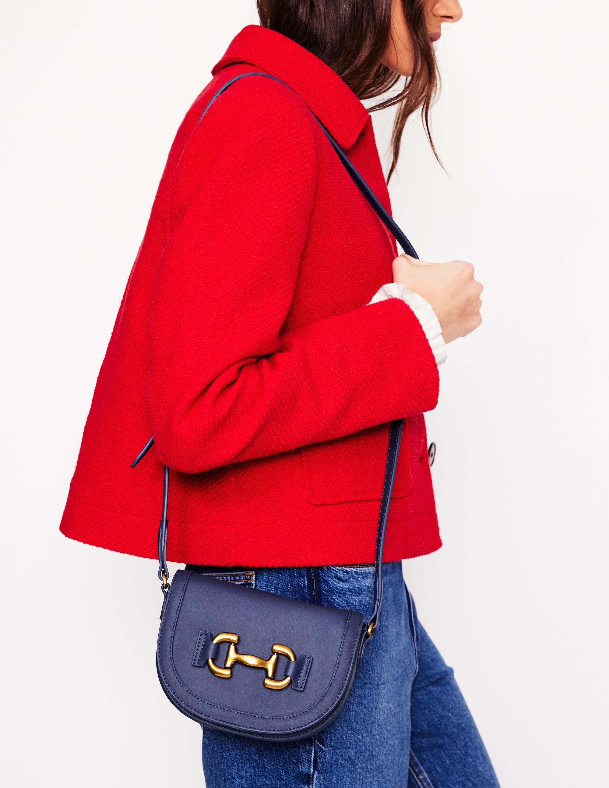 Mini besace Iris en cuir-Bleu Marine - Image 2