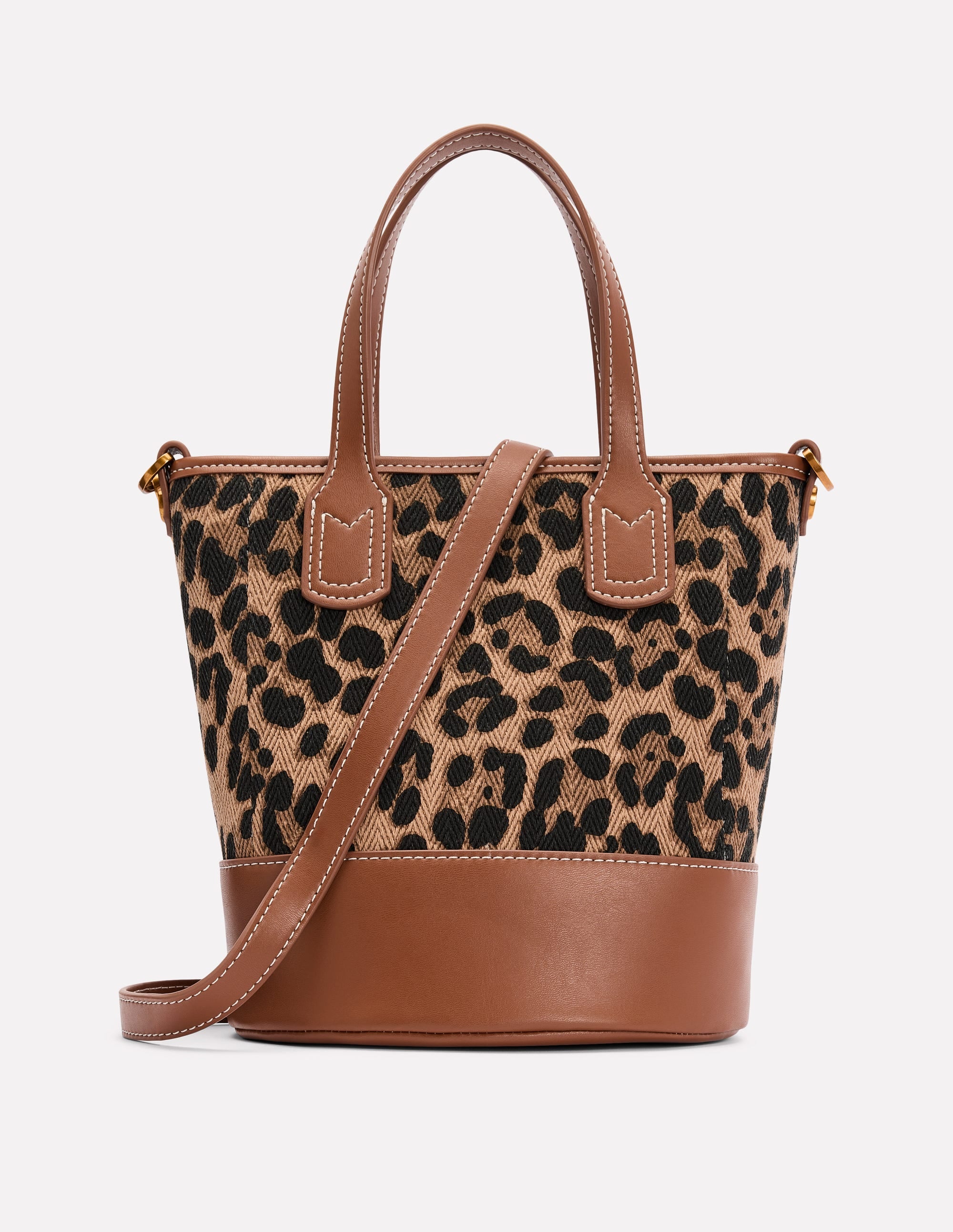 Kleine Beuteltasche aus Canvas-Mohair, Leopardenmuster - Image 1