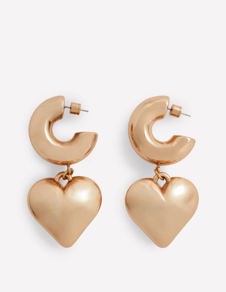 Breite Herz-Creolen-Goldfarbe