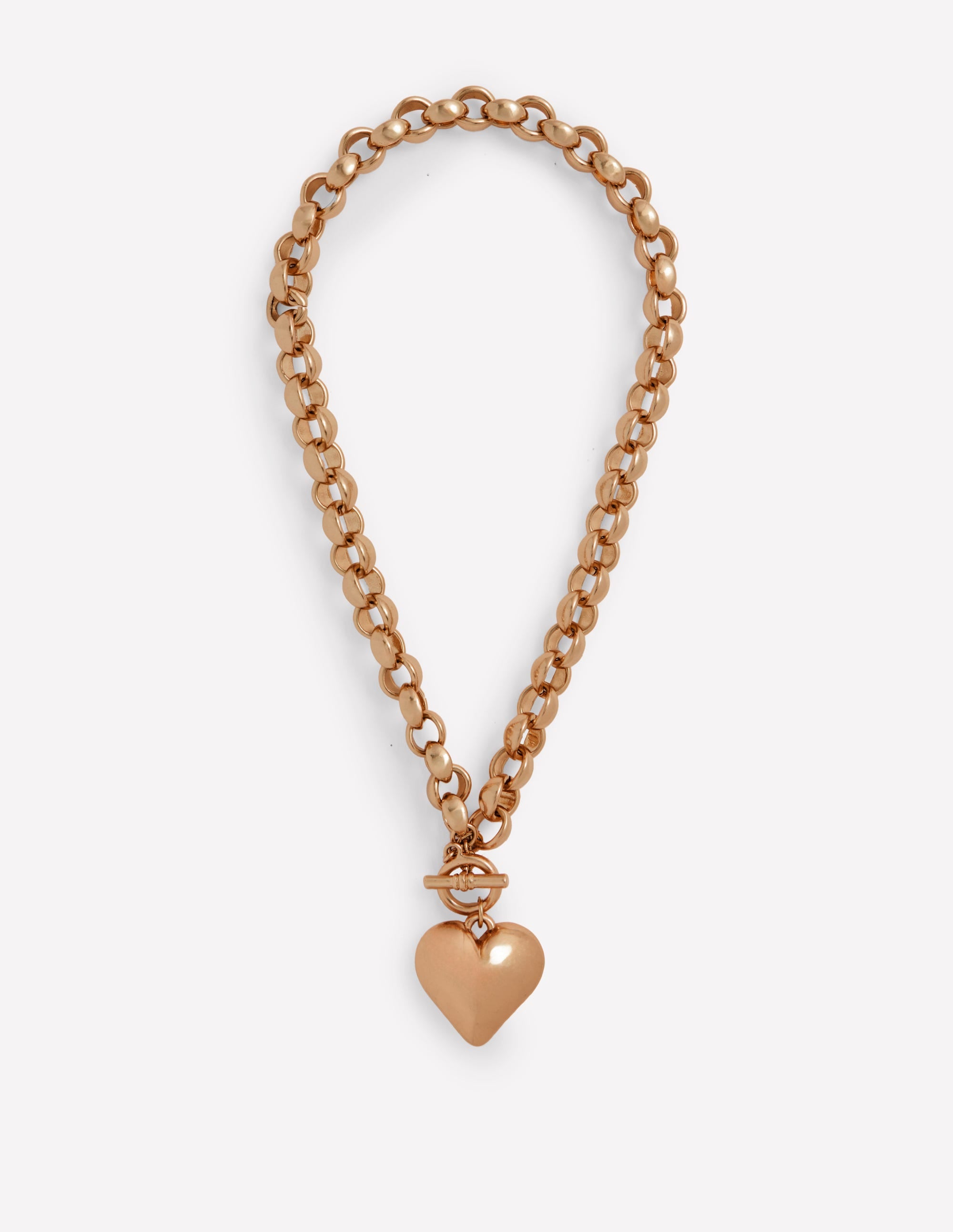 Collier épais à cœur-Doré - Image 1
