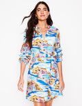 Cleo Leinenkleid mit Bindegürtel-Bunt, Paradiesbucht