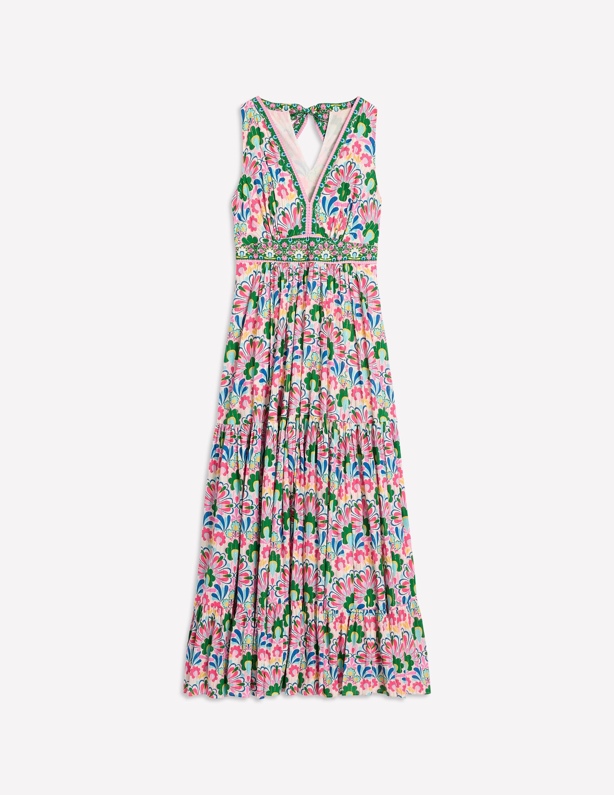 Robe longue Serena en coton à nouer-Multi, motif Decorative Dandelion - Image 5