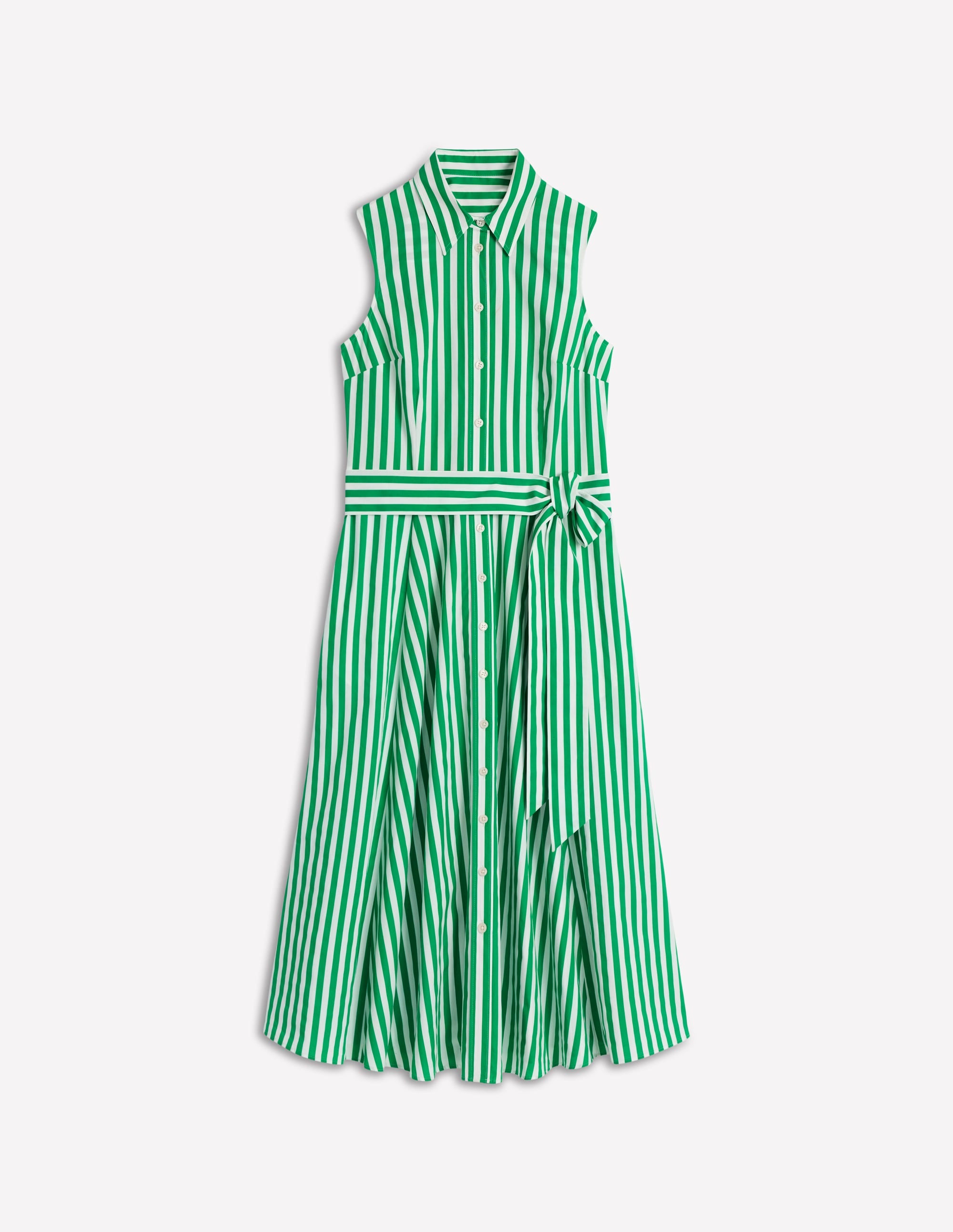 Robe-chemise Amy sans manches-Rayé émeraude profond - Image 5