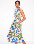 Amy Ärmelloses Hemdblusenkleid-Bunt, Geometrisches Blüten-Muster