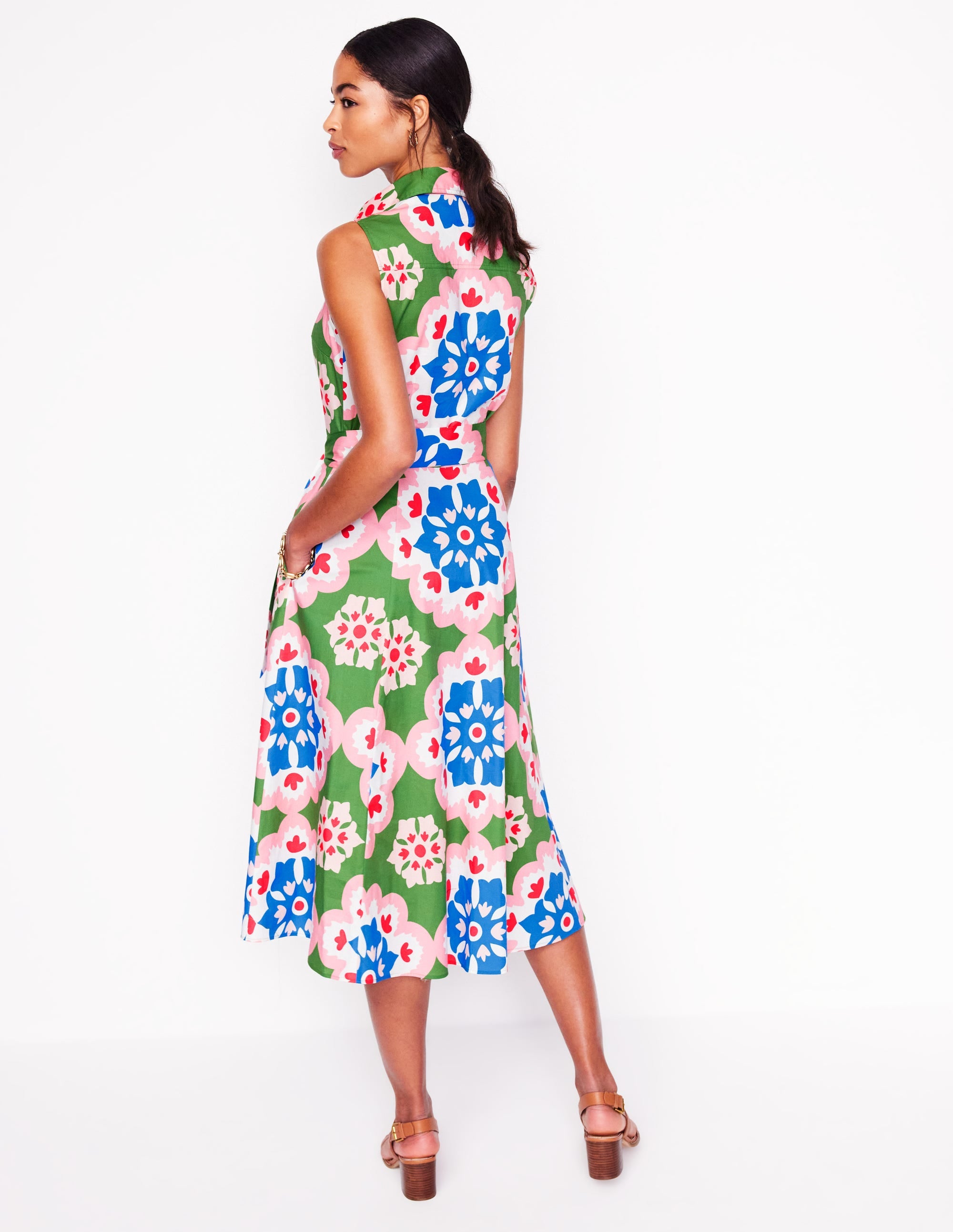 Robe-chemise Amy sans manches-Multi, motif Bloom Geo - Image 3