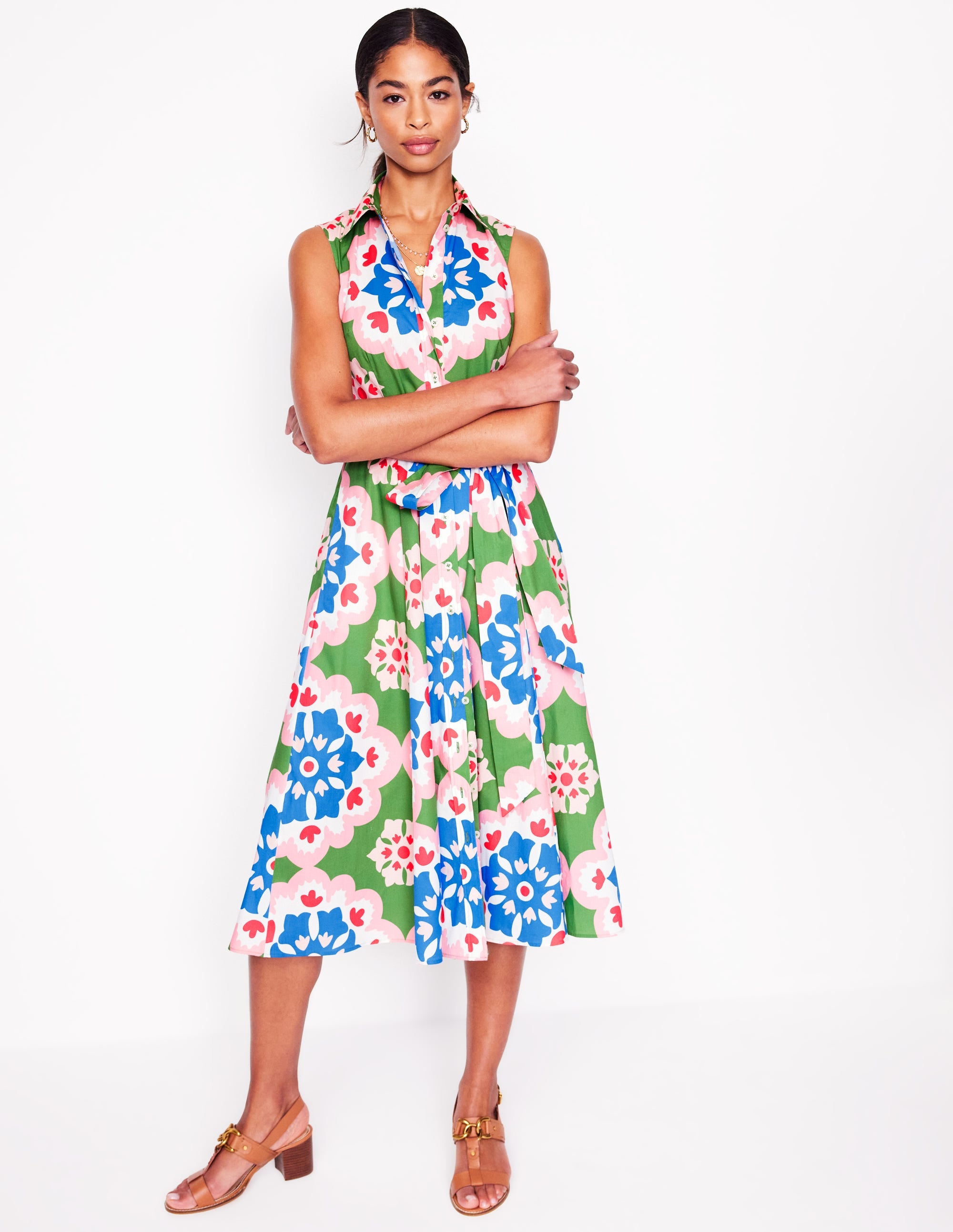 Robe-chemise Amy sans manches-Multi, motif Bloom Geo - Image 4