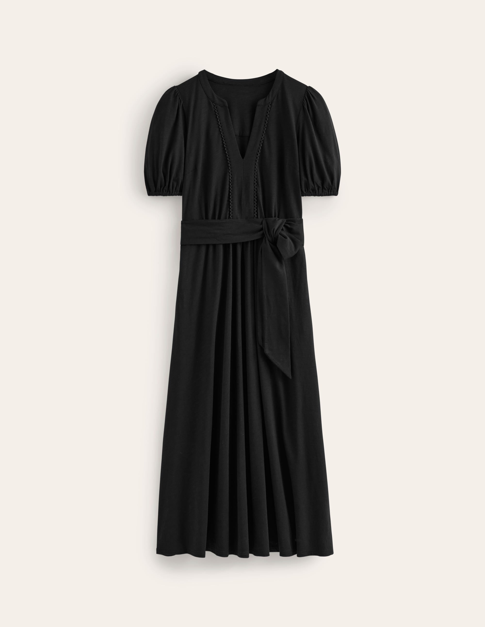 Sofia Jersey-Midikleid mit Besatz-Schwarz - Image 5