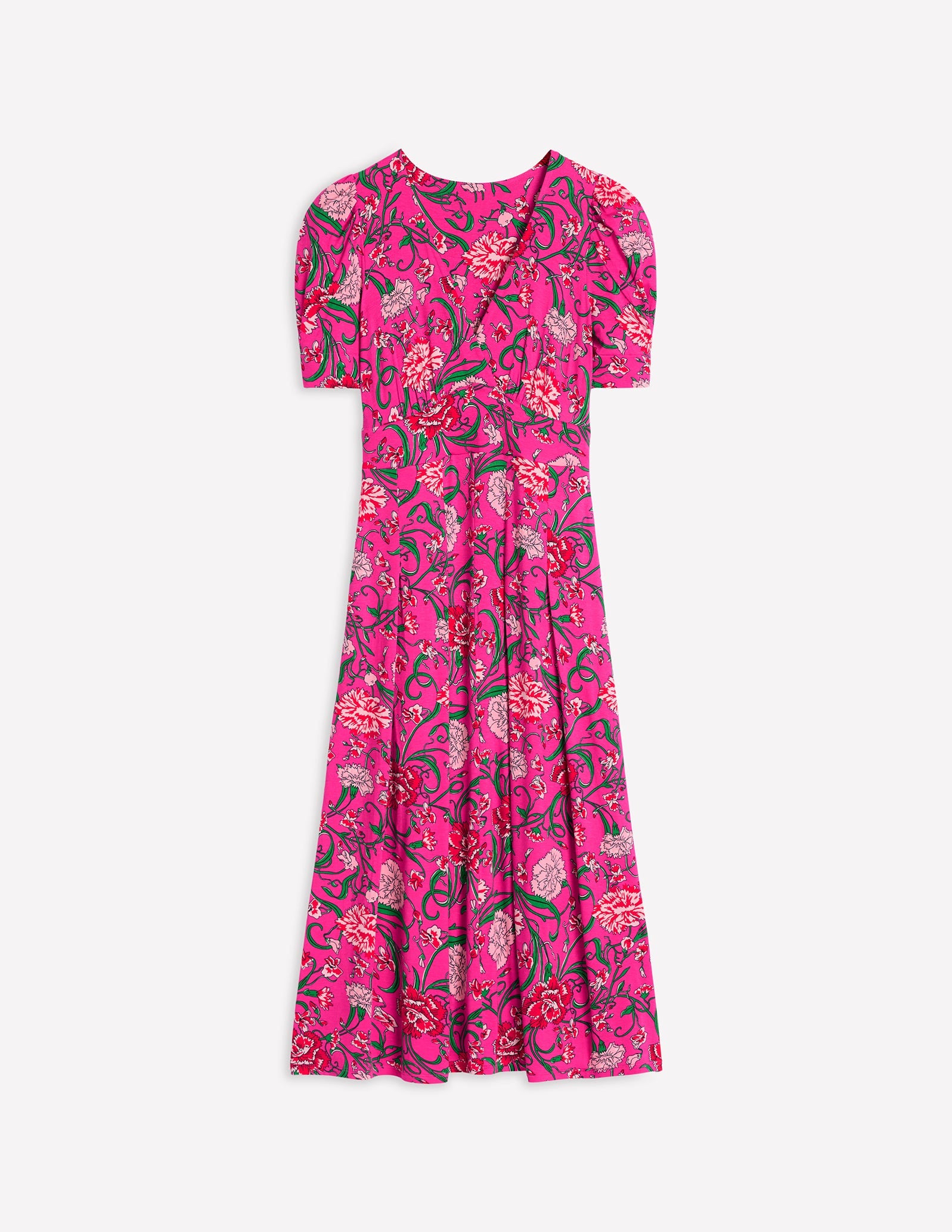 Kristen Plissiertes Jerseykleid-Rosa Schafgarbe, Nelkenrebe - Image 7