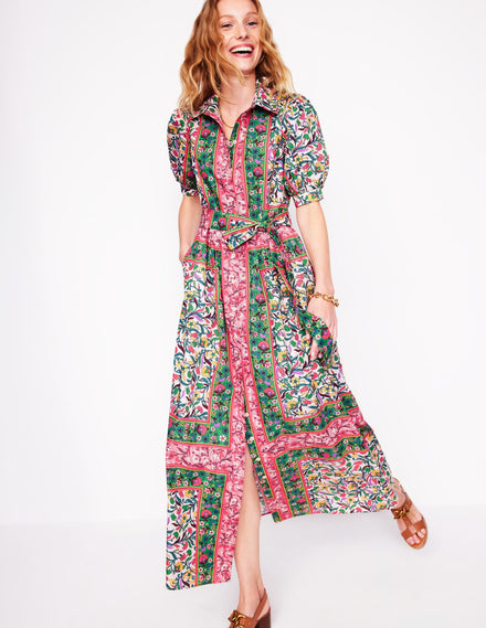 Alexa Maxi-Hemdblusenkleid-Bunt, Bezaubernde Rebe