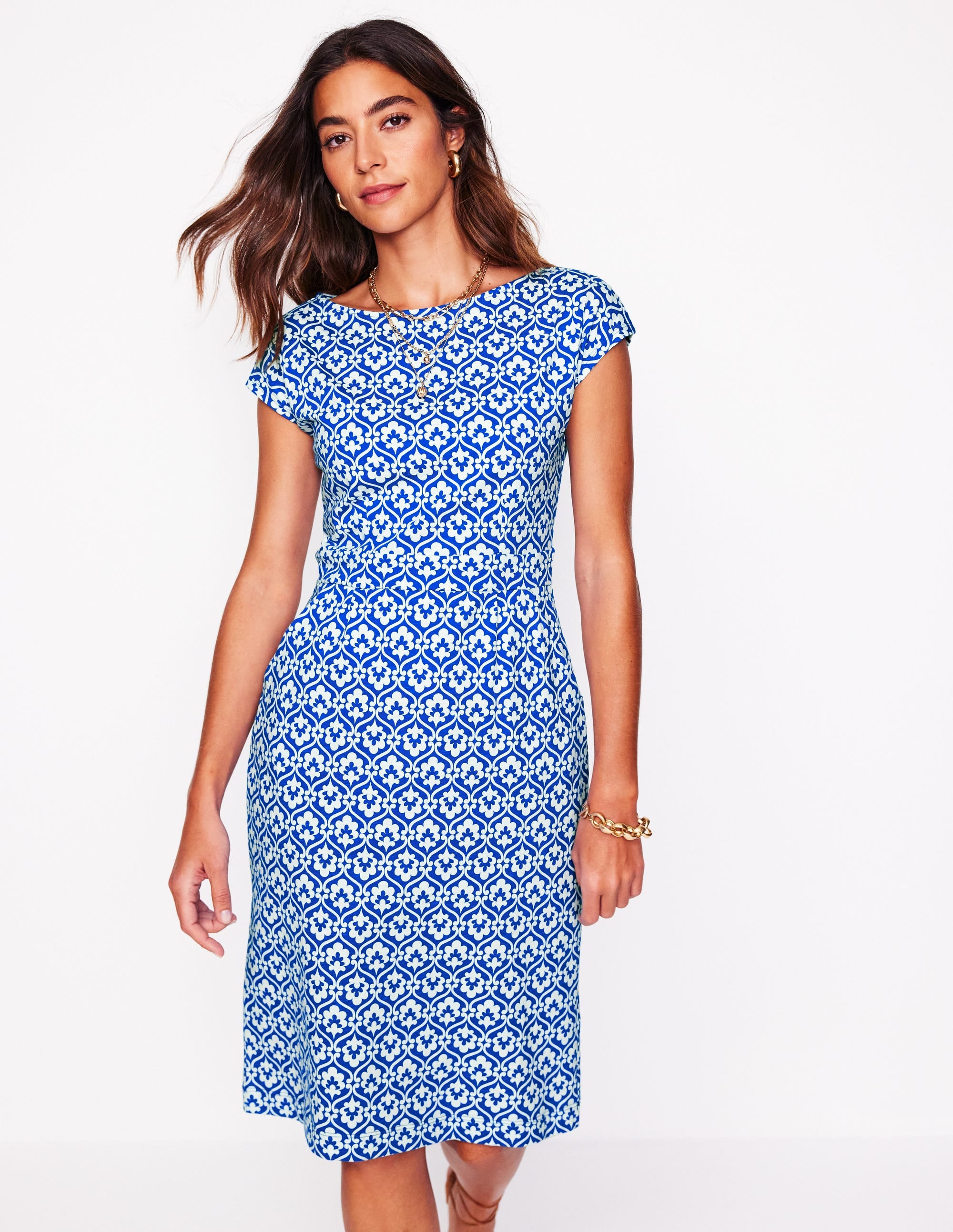 Robe Florrie en jersey-Bleu galerie, motif Ivy Trellis - Image 4