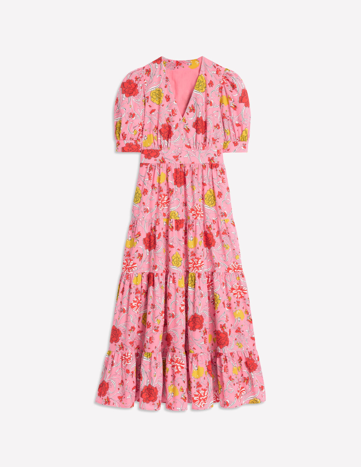 La robe Bella-Rose saumon, motif Carnation Vine - Image 6