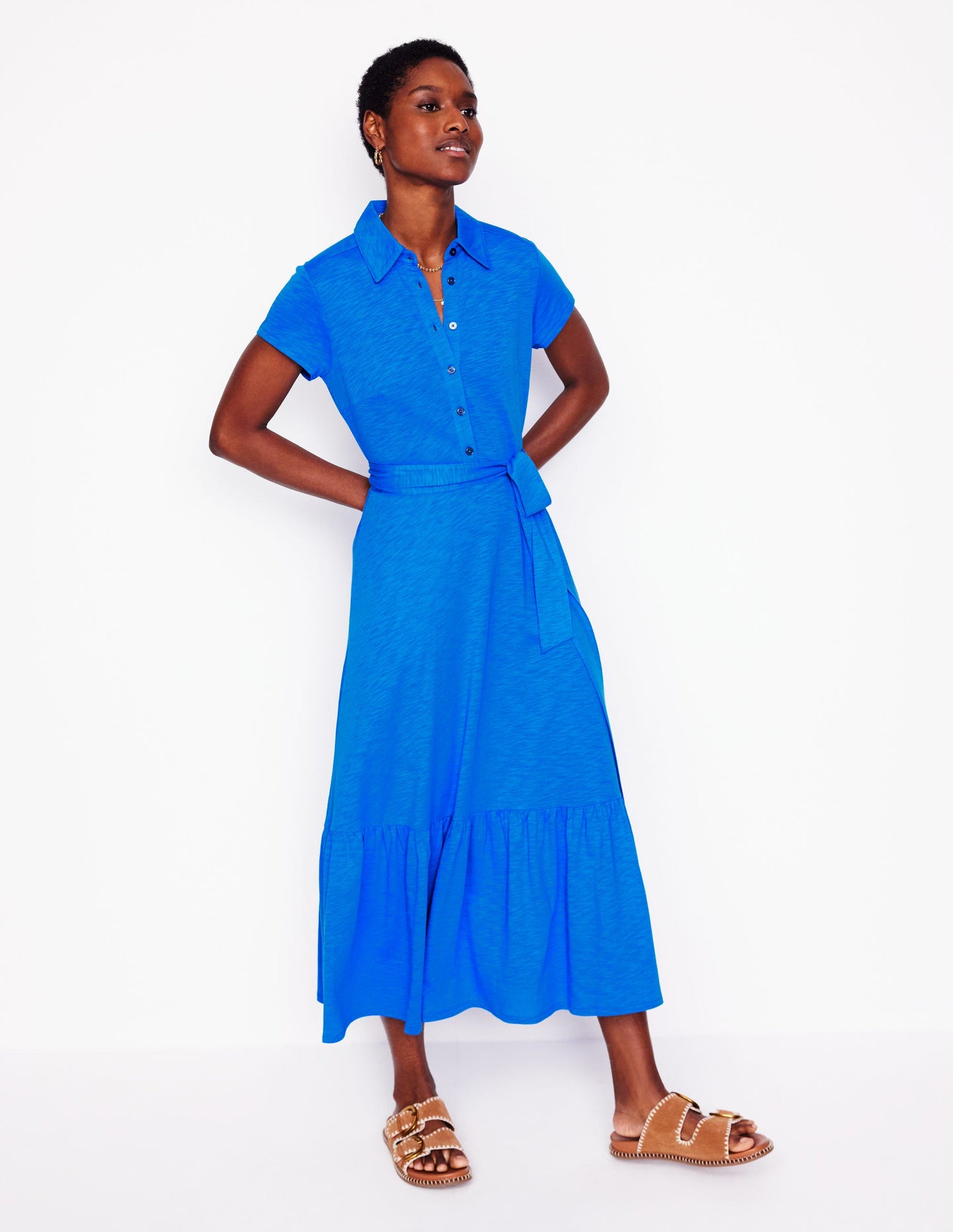 Cressida Jersey-Hemdblusenkleid-Galerie-Blau