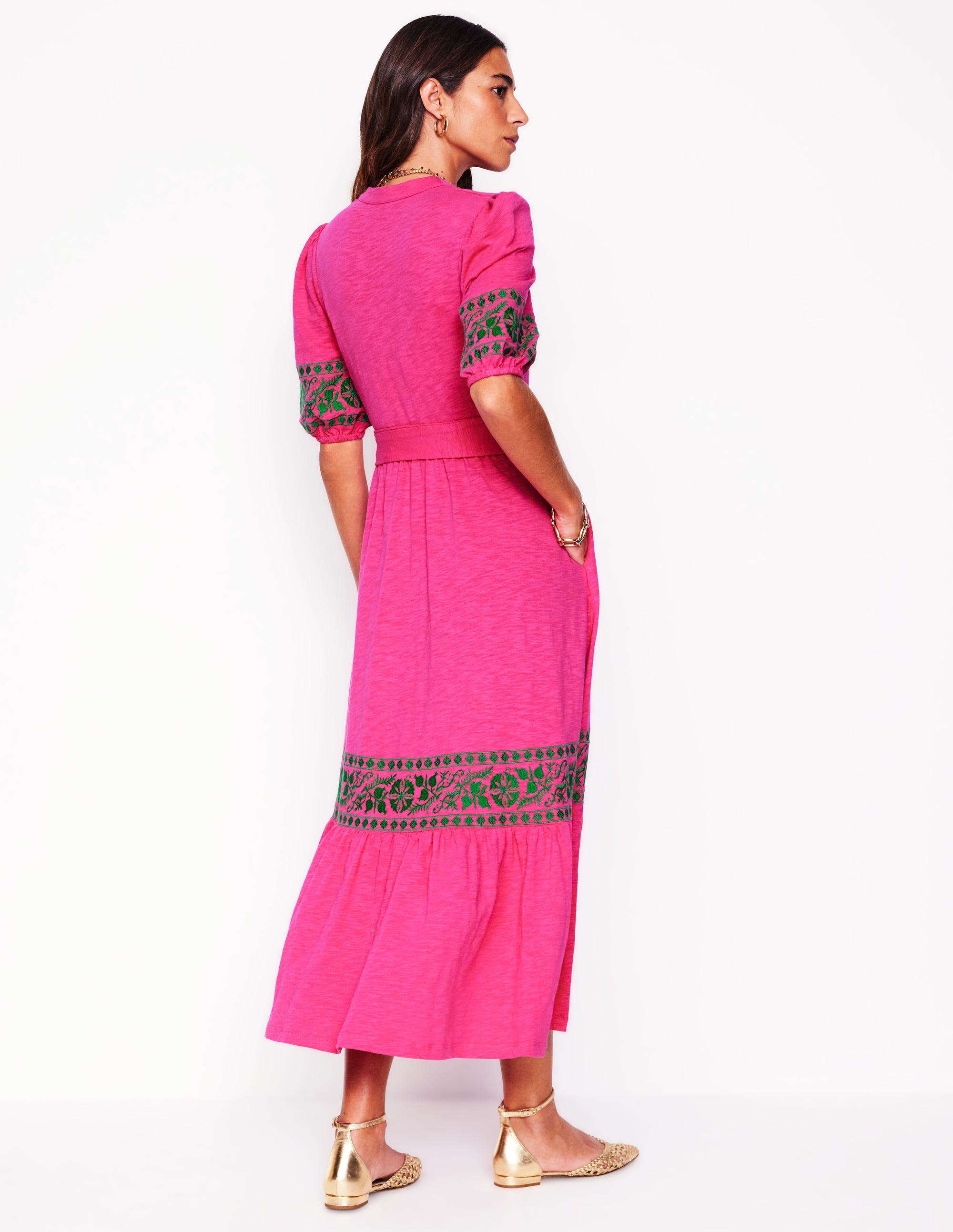 Amara Besticktes Jerseykleid-Rosarot - Image 3