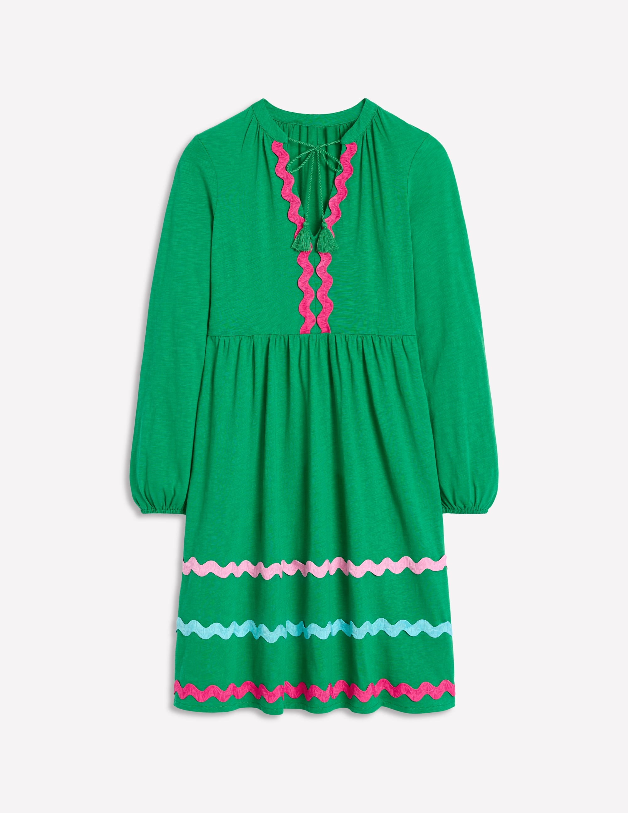 Robe Corinna à zigzag en jersey-Émeraude Intense - Image 4
