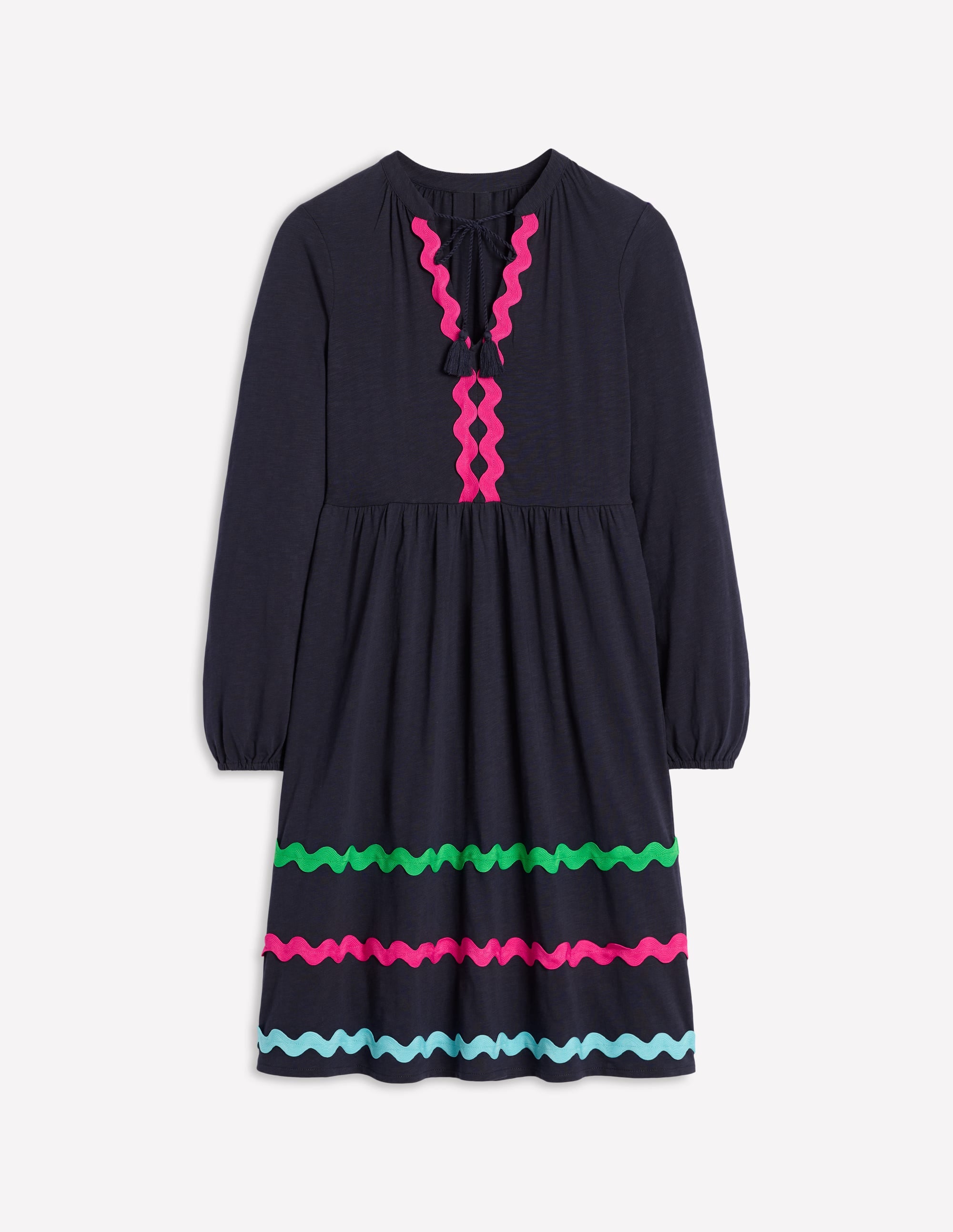 Corinna Jerseykleid mit Zackenlitze-Aqua Marine Marl - Image 7