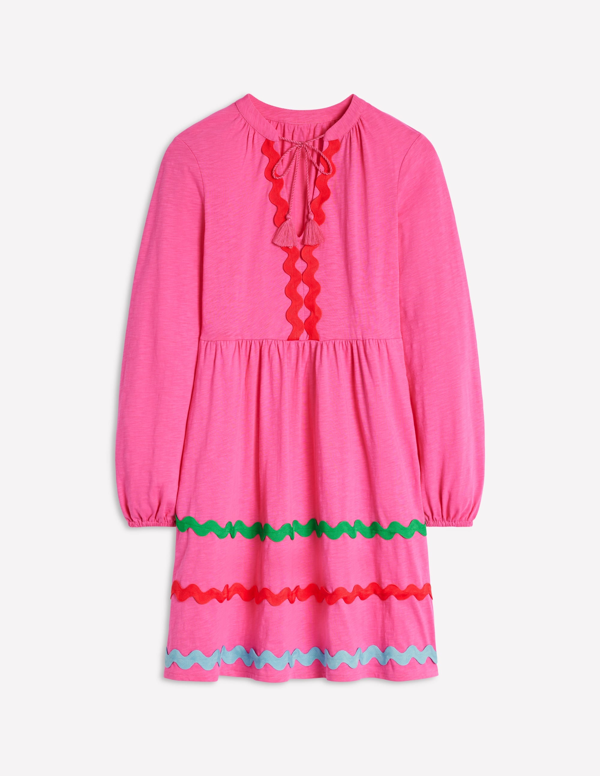 Robe Corinna à zigzag en jersey-Rose sorbet - Image 5