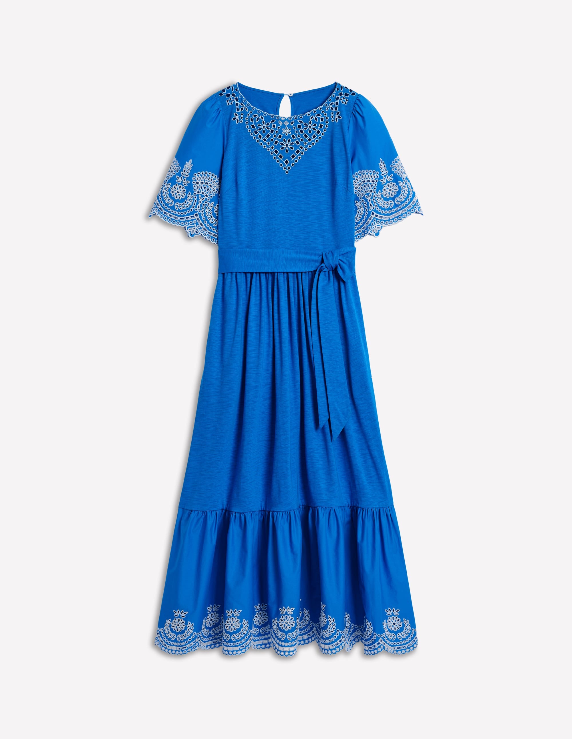 Robe longue Isabel à broderie anglaise-Bleu céruléen - Image 6