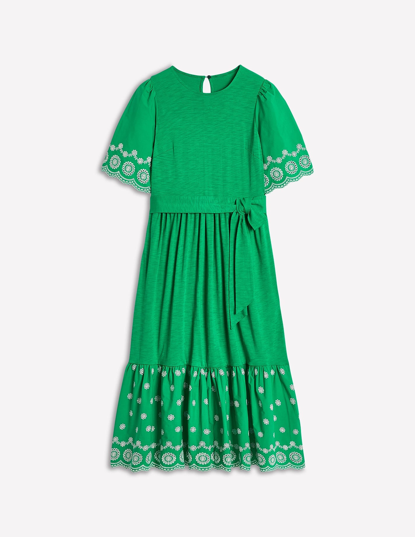 Isabel Maxikleid mit Lochstickerei-Mix-Grünes Tamburin - Image 5