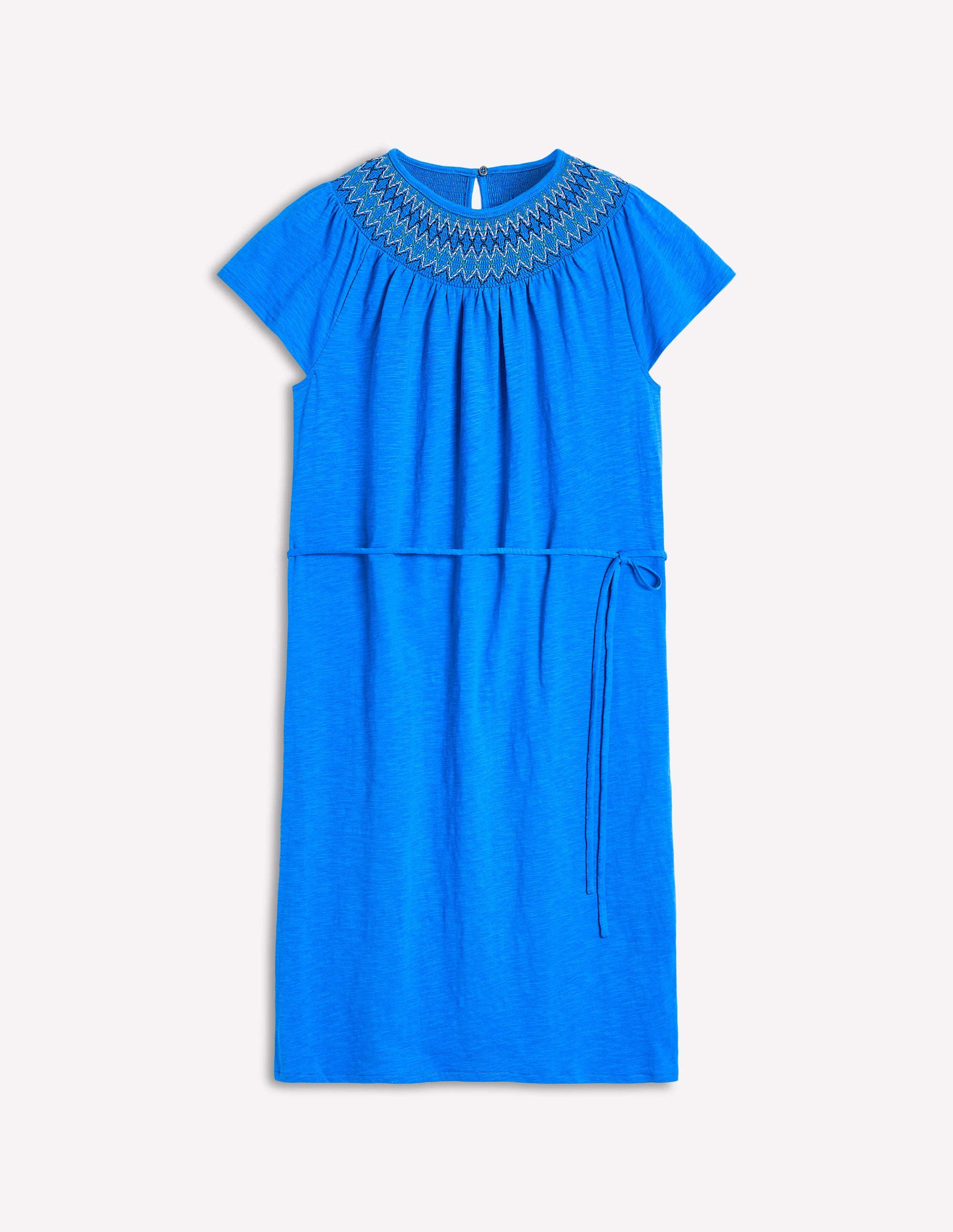 Robe-chemise Nina à smocks-Bleu Martin-pêcheur - Image 5