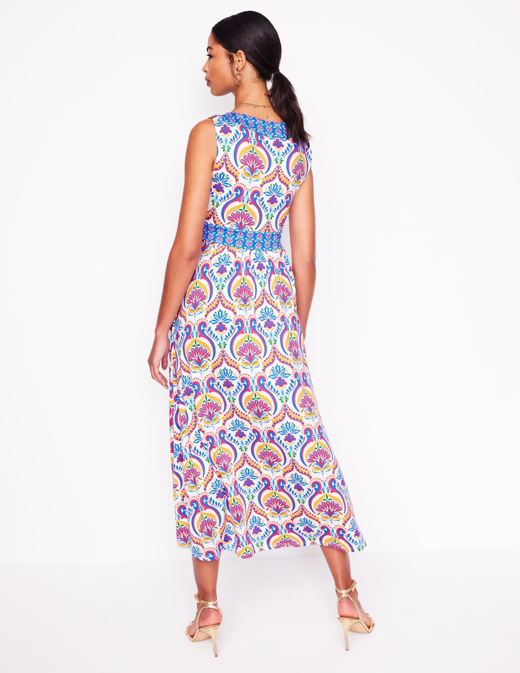 Robe longue Olympia en jersey-Multi, motif Ornamental Floral - Image 3