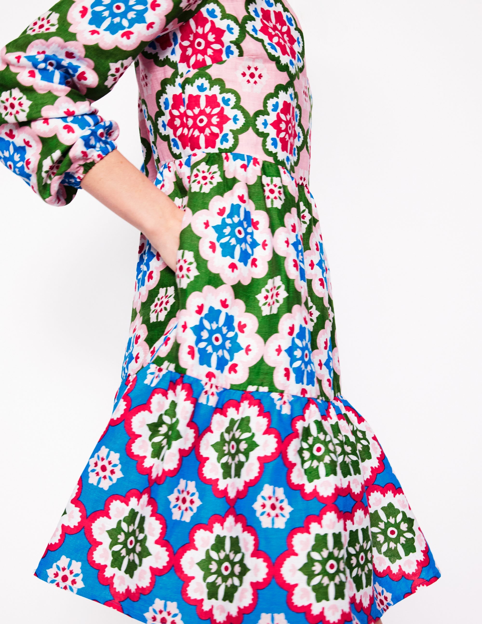 Mini-robe Esme en lin-Multi, motif Bloom Geo - Image 3