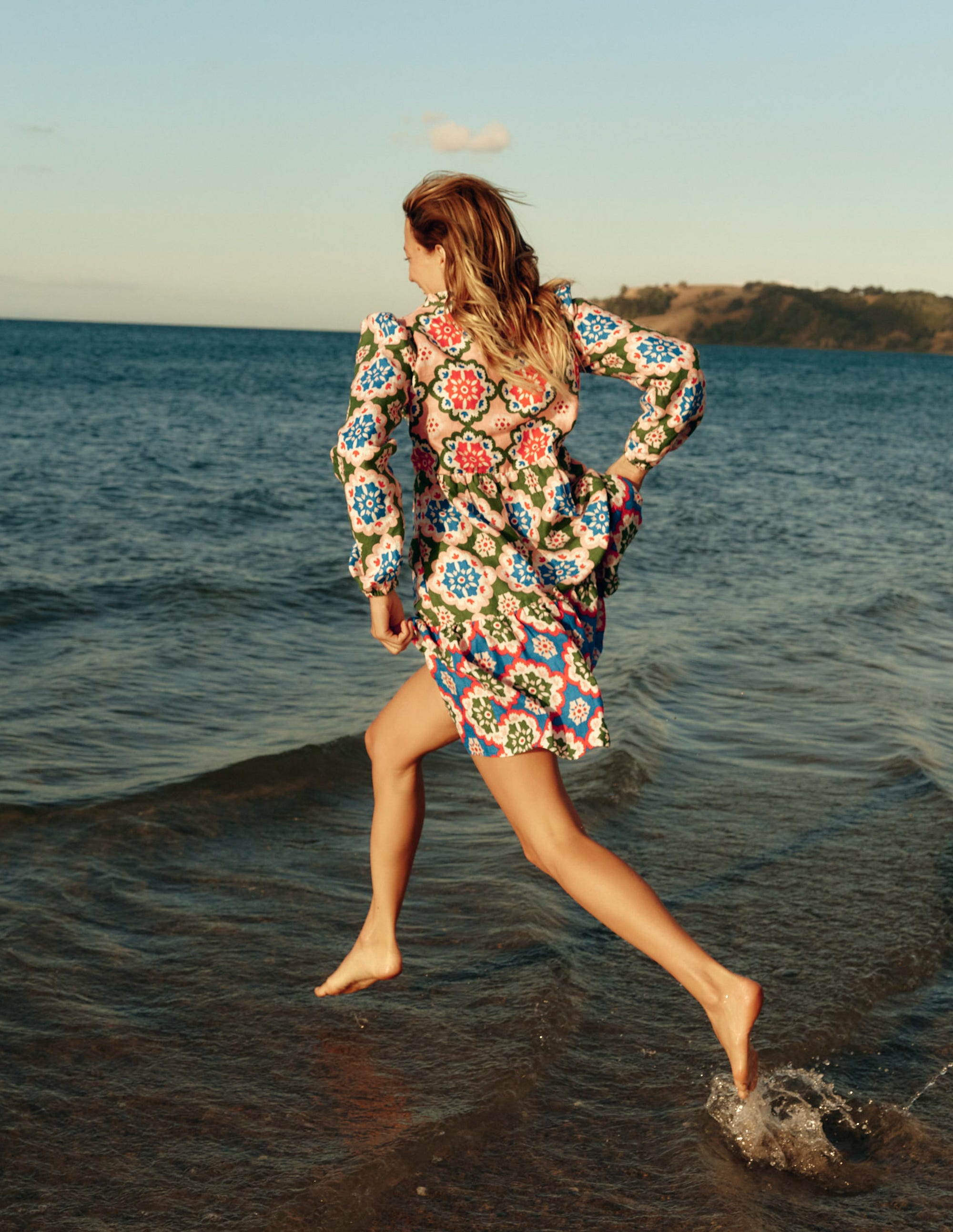 Mini-robe Esme en lin-Multi, motif Bloom Geo - Image 2