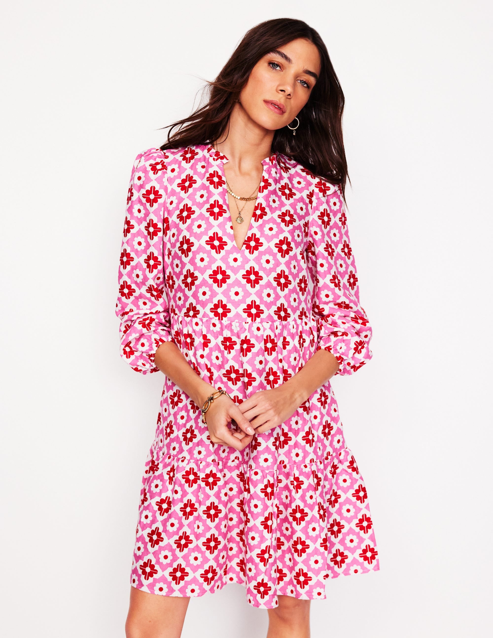 Mini-robe Esme en lin-Beacon Gingham - Image 1