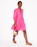 Mini-robe Esme en lin-Rose pivoine