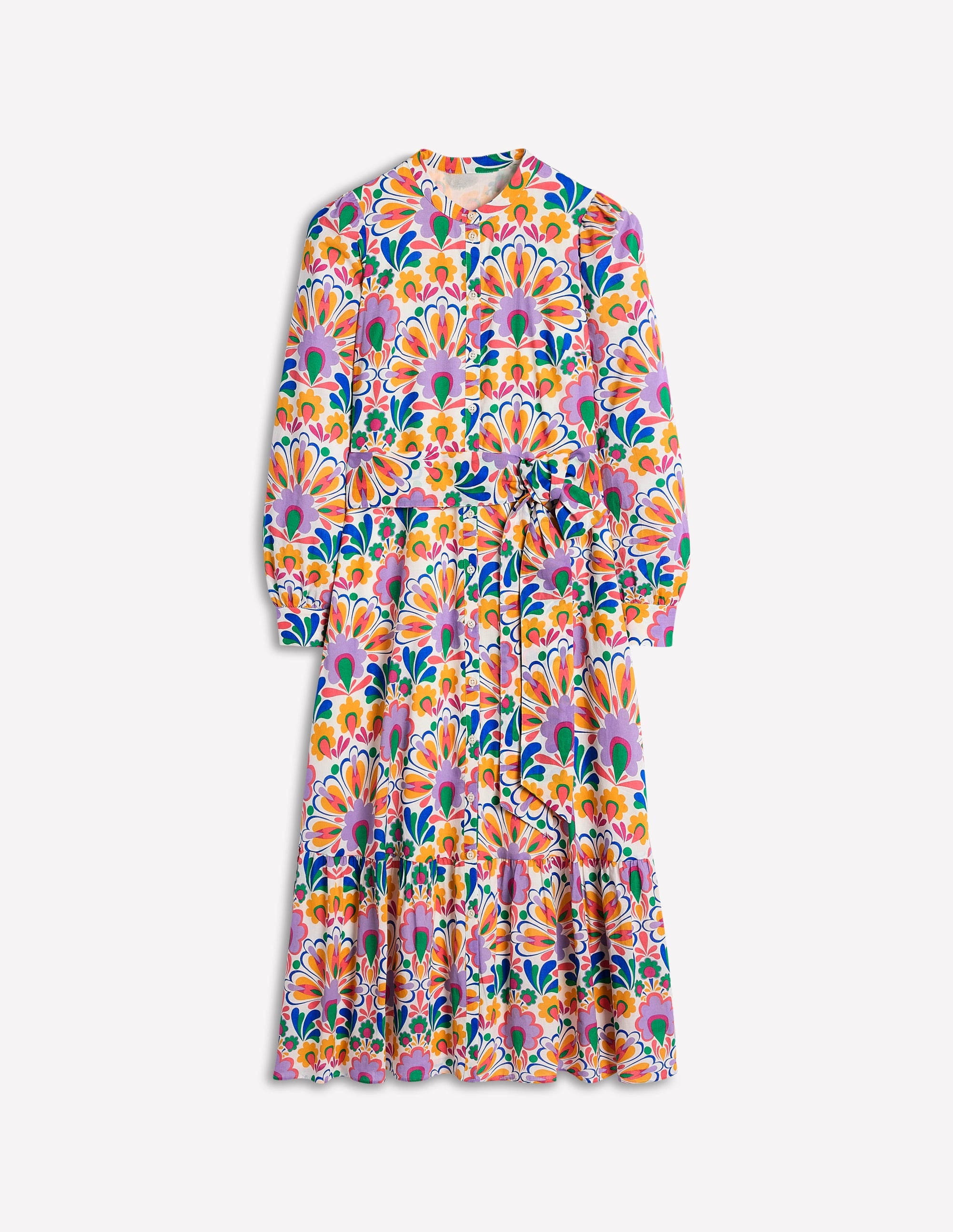 Mia Gestuftes Hemdblusenkleid-Naturweiß, Dekorativer Löwenzahn - Image 7
