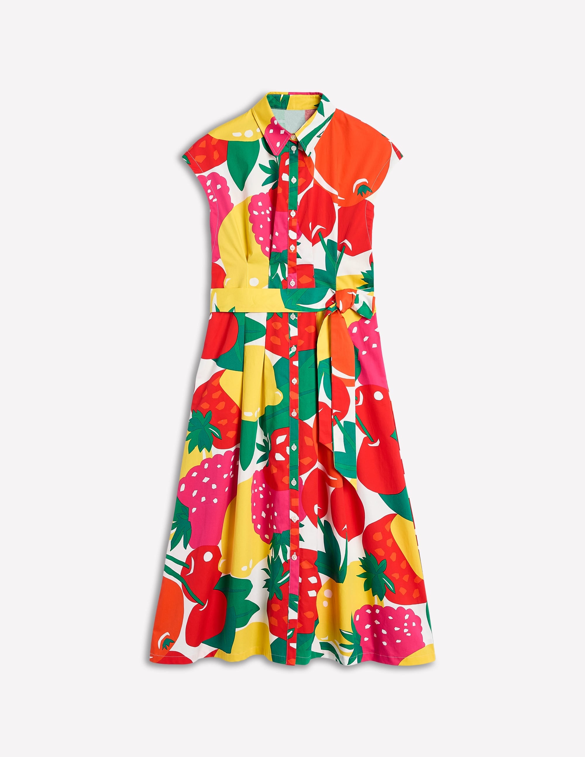 Rachel Midi-Hemdblusenkleid aus Baumwolle-Bunt, Sommerfrüchte - Image 7