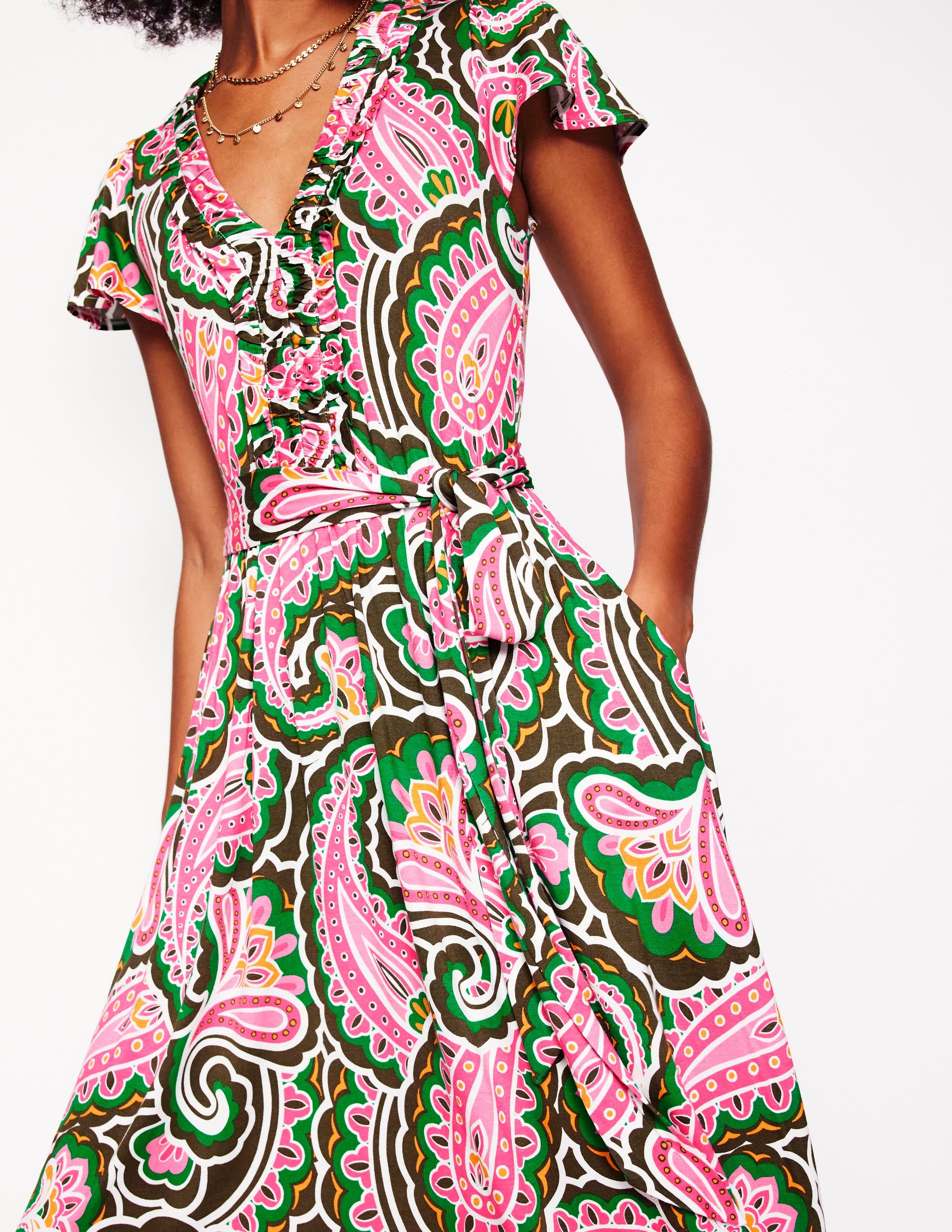 Nicola Jersey-Teekleid-Bunt, Muschel-Paisley - Image 2