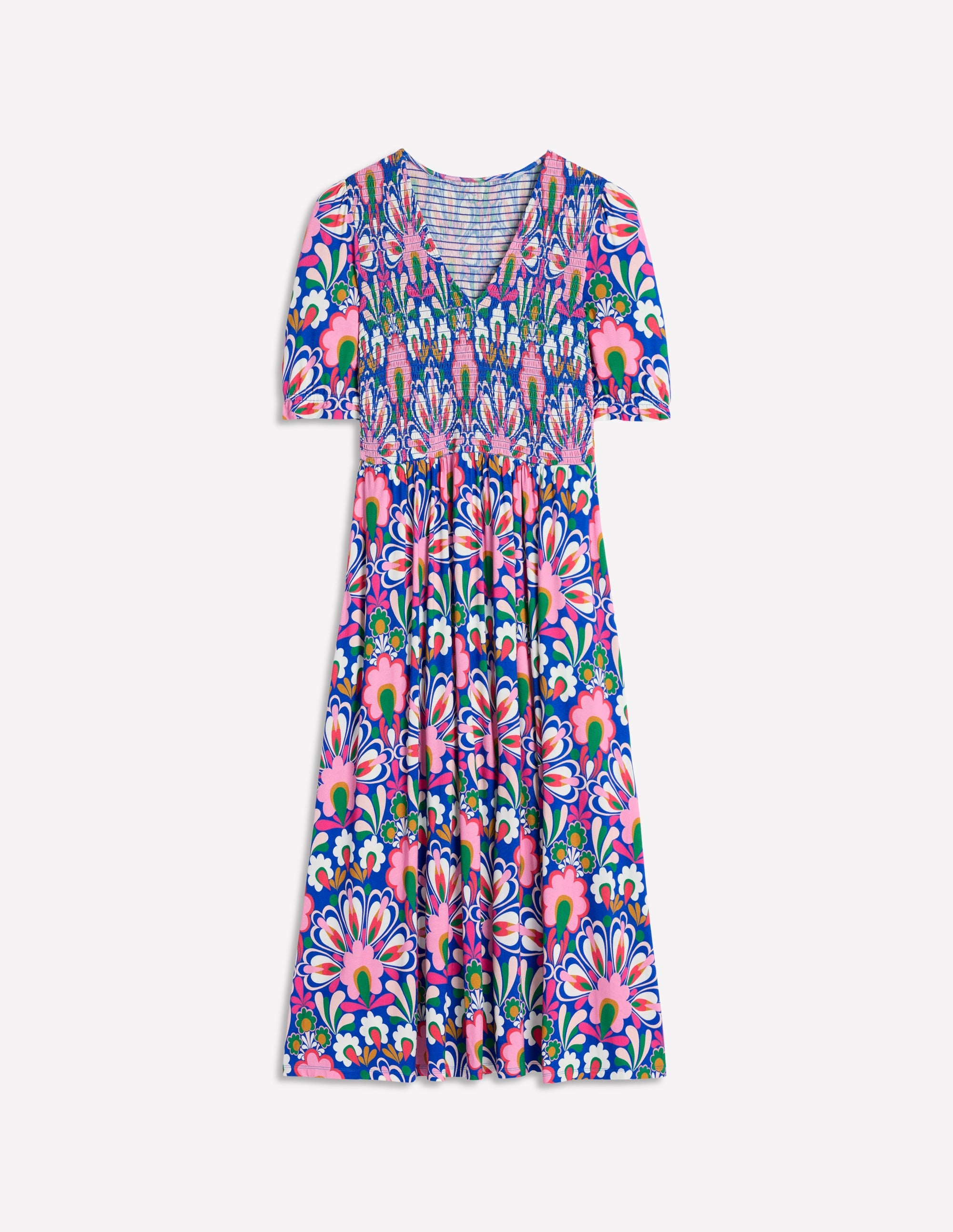 Robe à smocks Bethany en jersey-Bleu galerie, pissenlit - Image 7